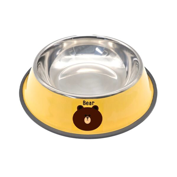 ชามสแตนเลสมีขอบยางกันลื่น Steel Pet Basin