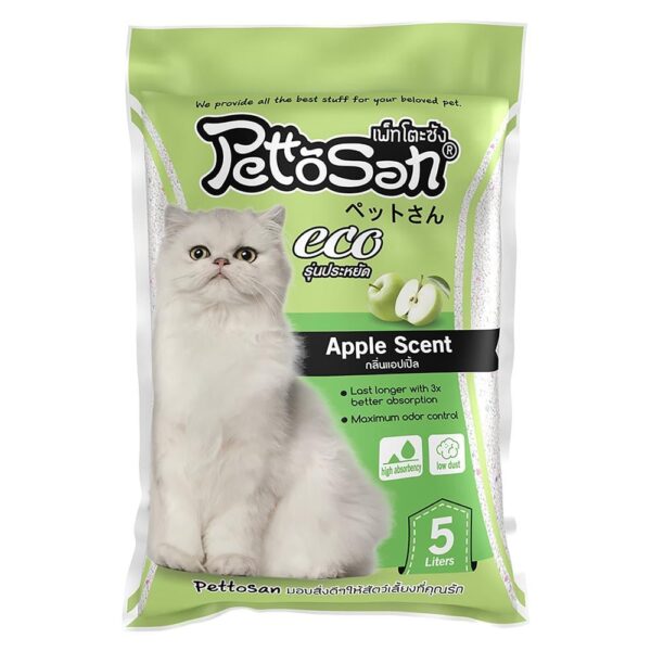 ทรายแมวเบนโทไนต์ PETTOSAN กลิ่นแอปเปิ้ล 5 ลิตร - Image 2