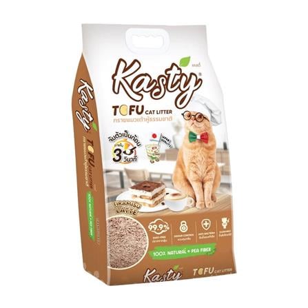ทรายแมวเต้าหู้ KASTY TOFU CAT LITTER กลิ่นทีรามิสุ ลาเต้ 10 ลิตร